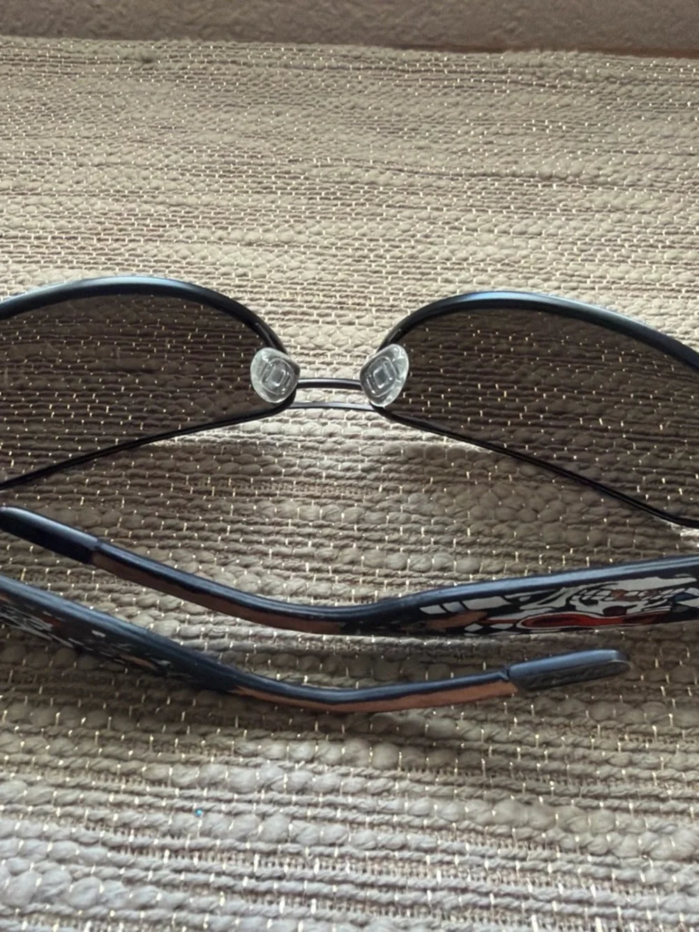 Ed Hardy Black Sunglasses with Logo Accent crystal stones.
